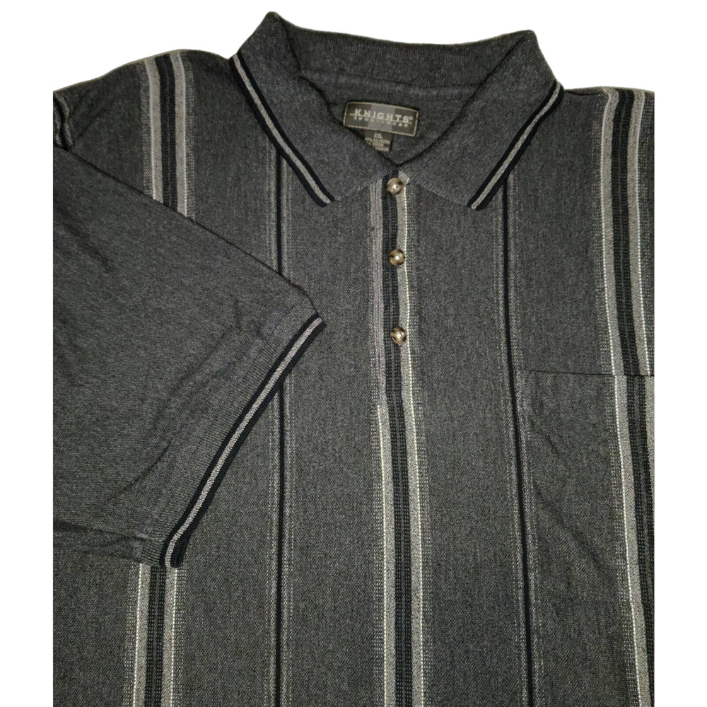 Knights Sportswear Polo XL Mens Short Sleeve Stripe Casual Extra Large Golf‎
